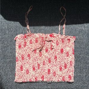 Smocked sunflower tube top